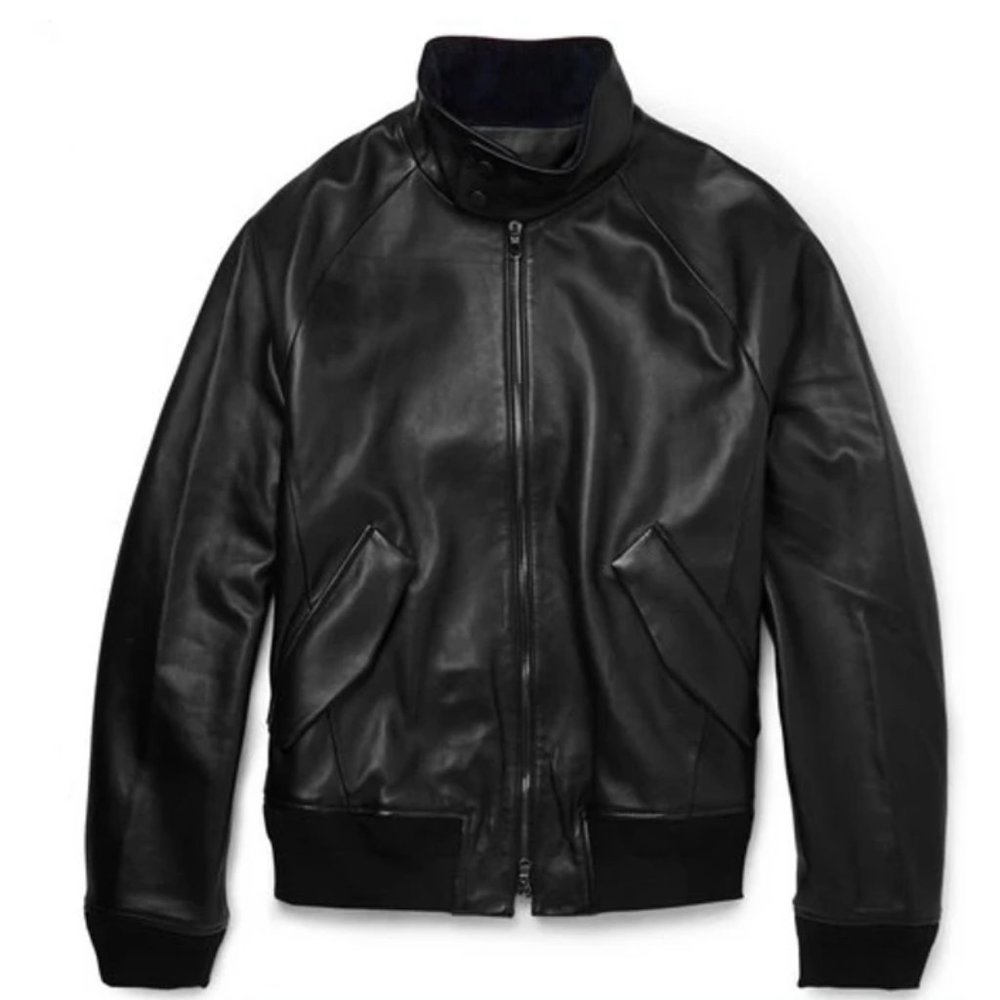 Acne Studios Ashton Leather Bomber Jacket Size 46 - Picture 2 of 12